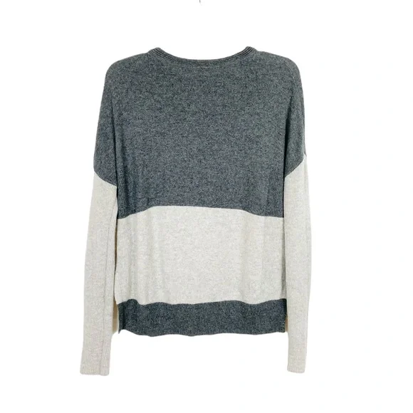 Duffy Two-tone Cashmere Sweater Dark and Light Gray Size XS - Picture 2 of 6